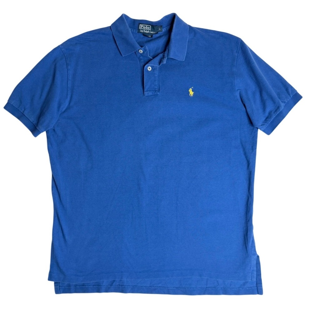 Polo Ralph Lauren Classic Fit Cotton Pique Blue Mens Large